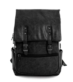 Zaino zainetto da spalla borsa uomo unisex ecopelle nero GIOSAL-ZU1137A