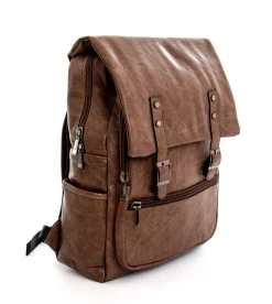 Zaino zainetto da spalla borsa uomo unisex ecopelle cuoio marrone GIOSAL-ZU1136A