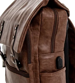 Zaino zainetto da spalla borsa uomo unisex ecopelle cuoio marrone GIOSAL-ZU1136A