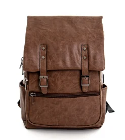 Zaino zainetto da spalla borsa uomo unisex ecopelle cuoio marrone GIOSAL-ZU1136A